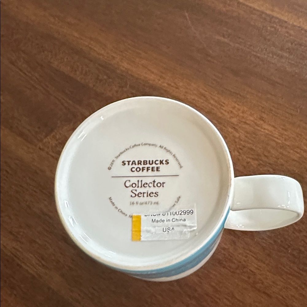 NWT! 2011 Starbucks Phoenix Mug - Cream and Blue - Picture 3 of 4